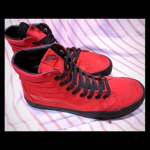 Vans sk8-hi raging red black sole size 11 men